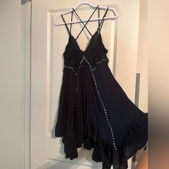 SOLD Free People | Sway With Me Trapeze Dress in Black Size Large - Picture 10 of 10